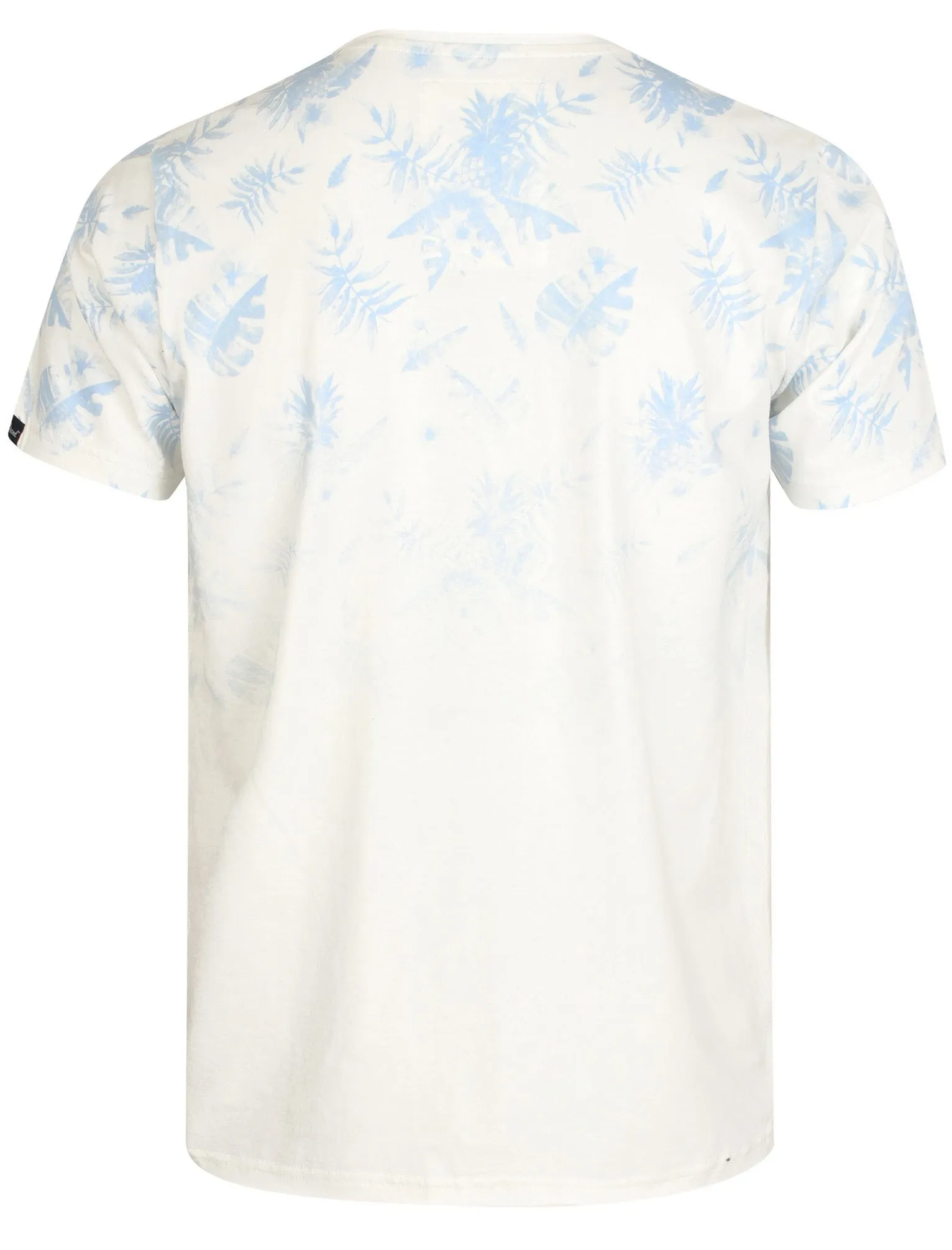 Ashville Leaf Print Crew Neck Cotton T-Shirt In Angel Falls - Tokyo Laundry