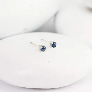 Blue Sapphire Mini Studs