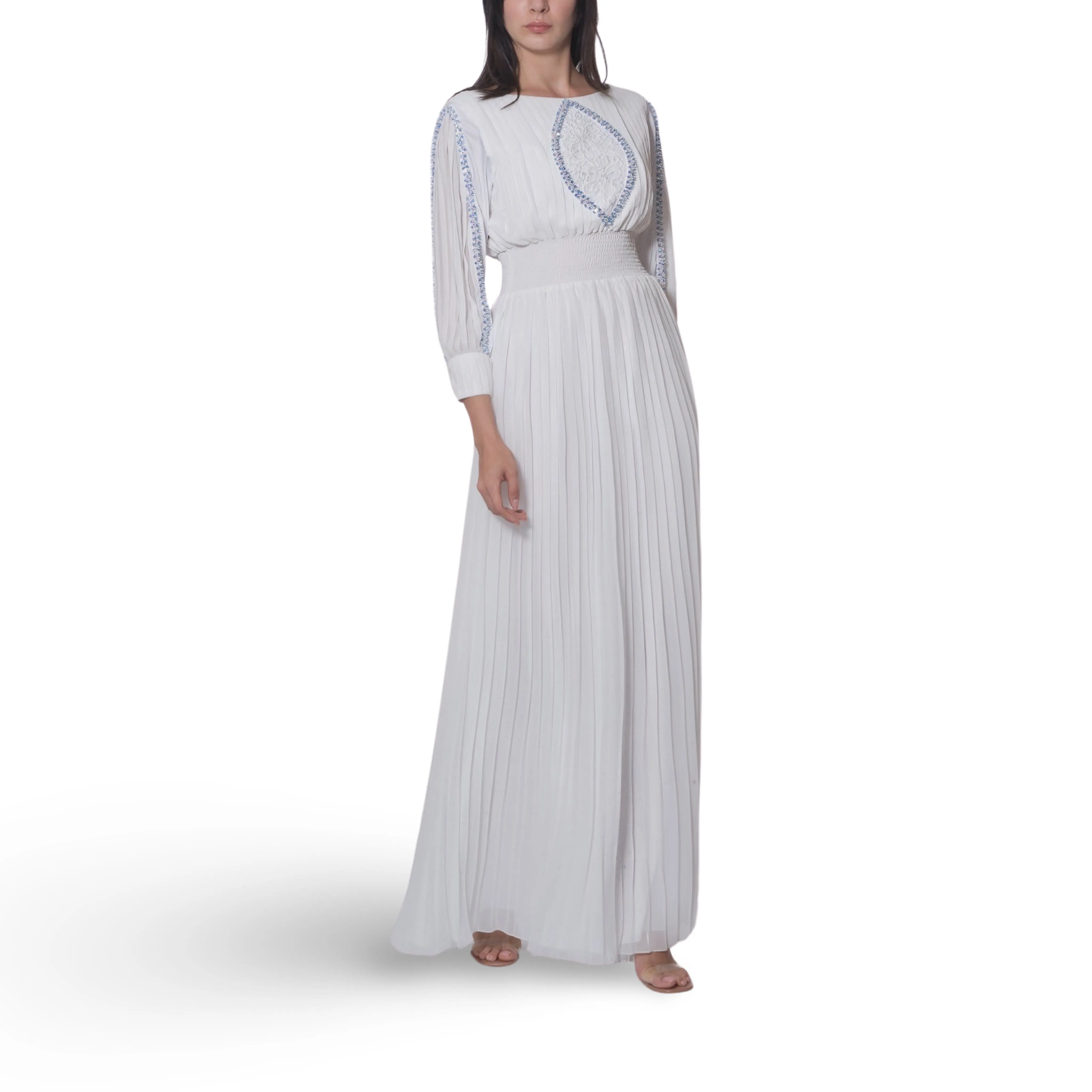Diamond Shape Beaded Long Dress