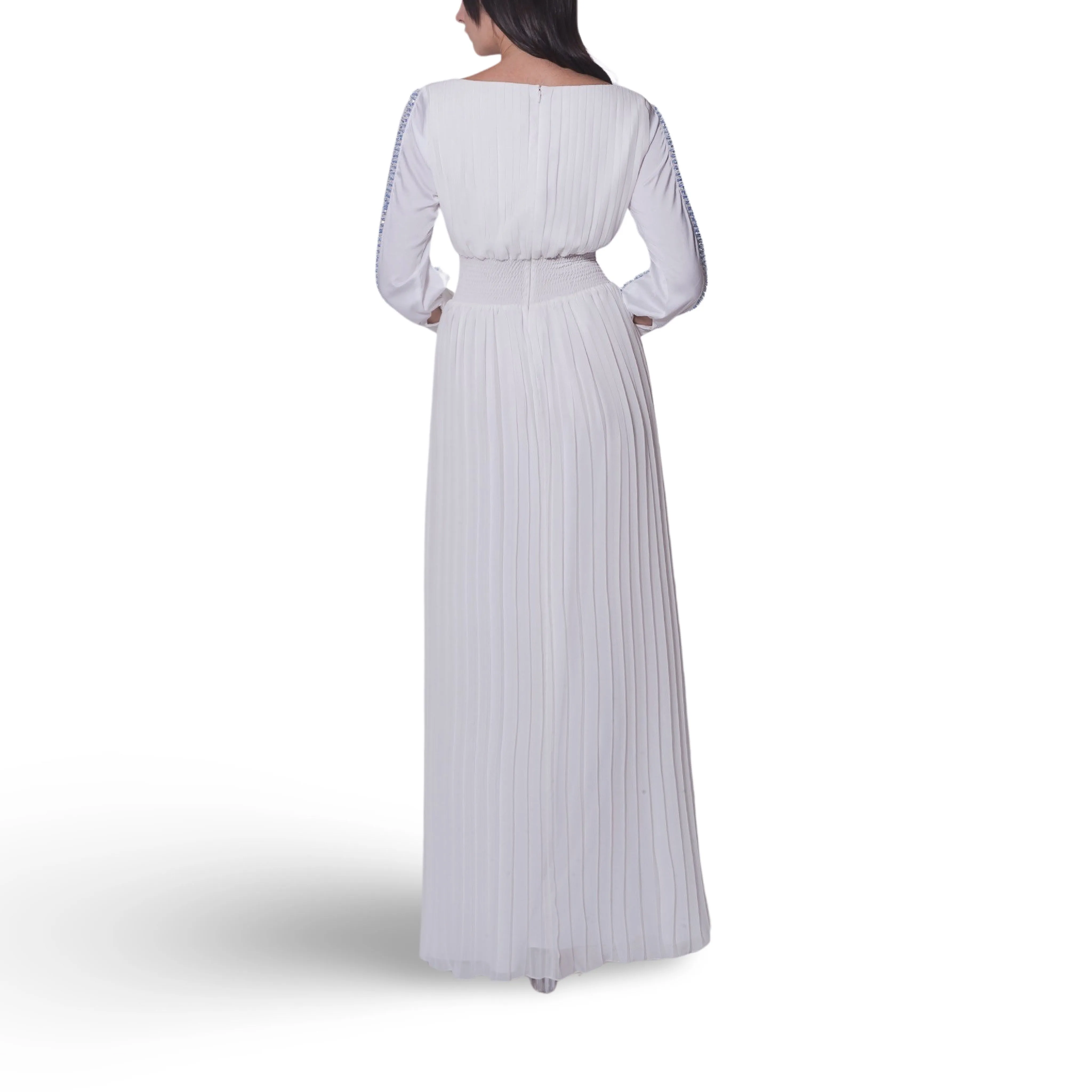 Diamond Shape Beaded Long Dress