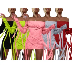 exy mesh ribbon dress ME2121