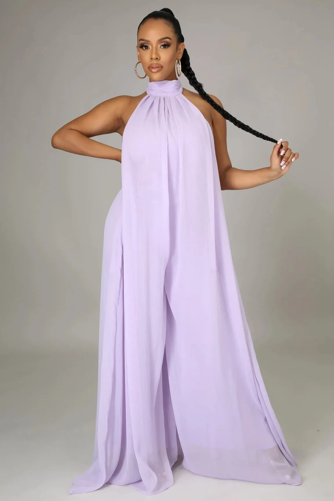 Fashion chiffon halter jumpsuit（AY1237)