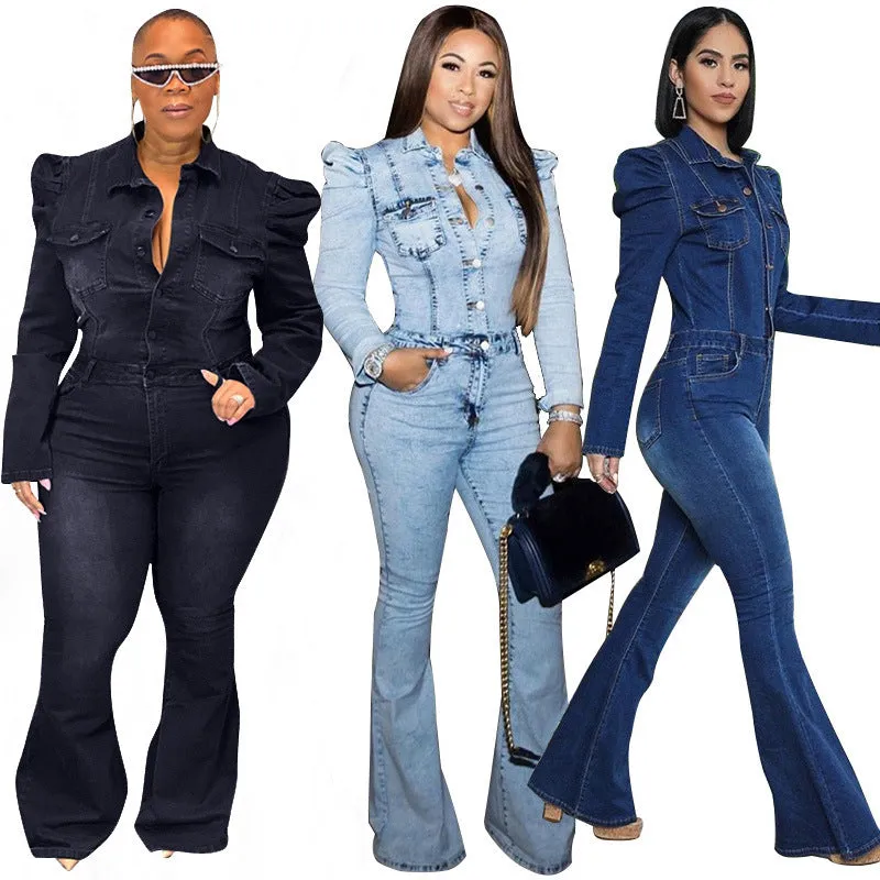 Fashion denim slim jumpsuit（AY1636）