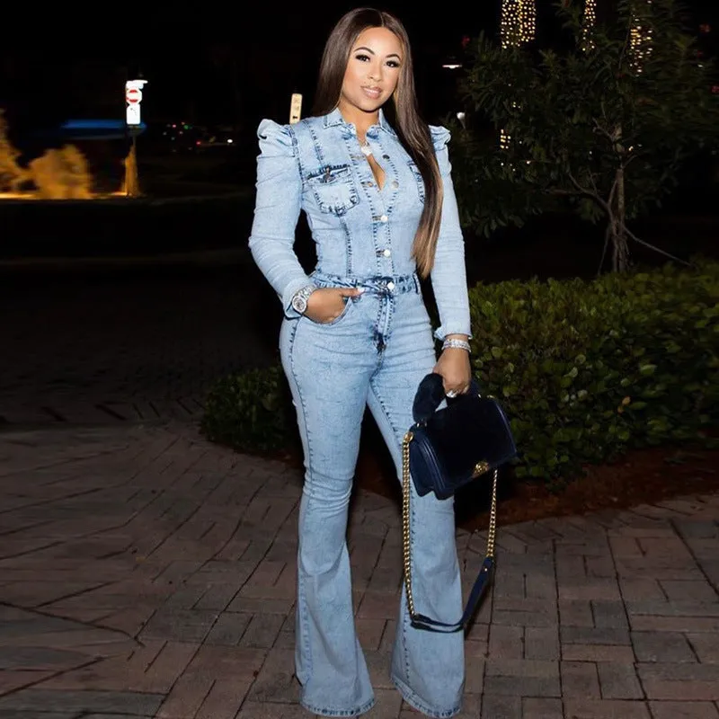 Fashion denim slim jumpsuit（AY1636）