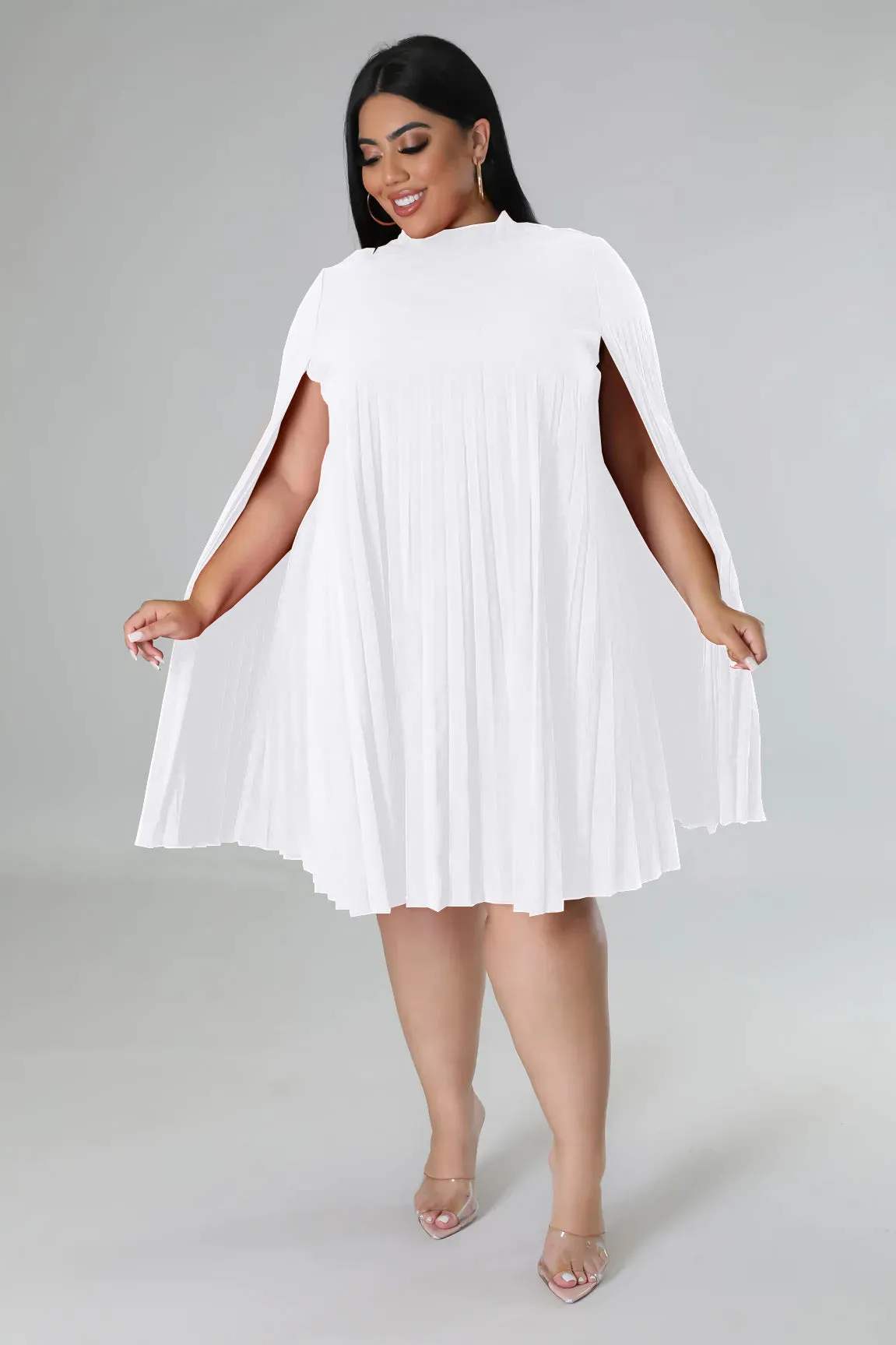 Fashion solid color pleated dress（AY2385）