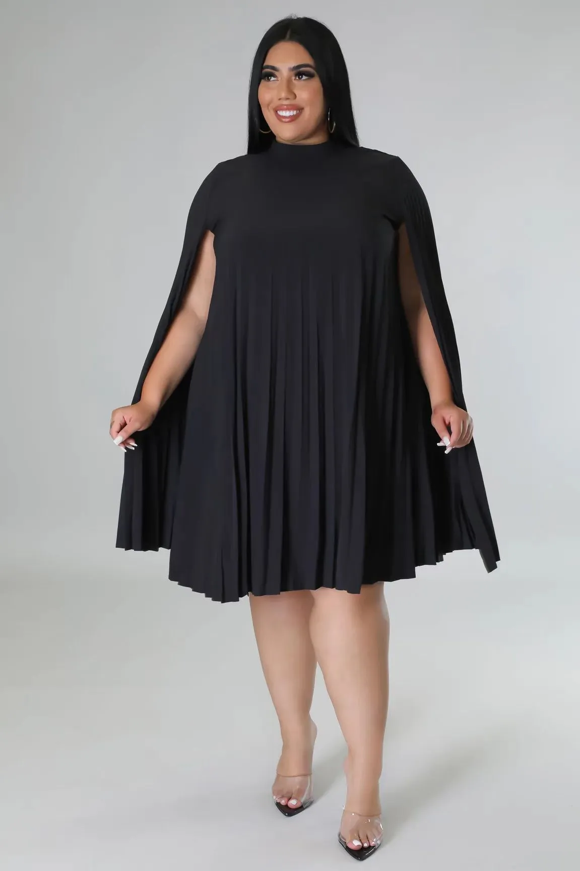 Fashion solid color pleated dress（AY2385）