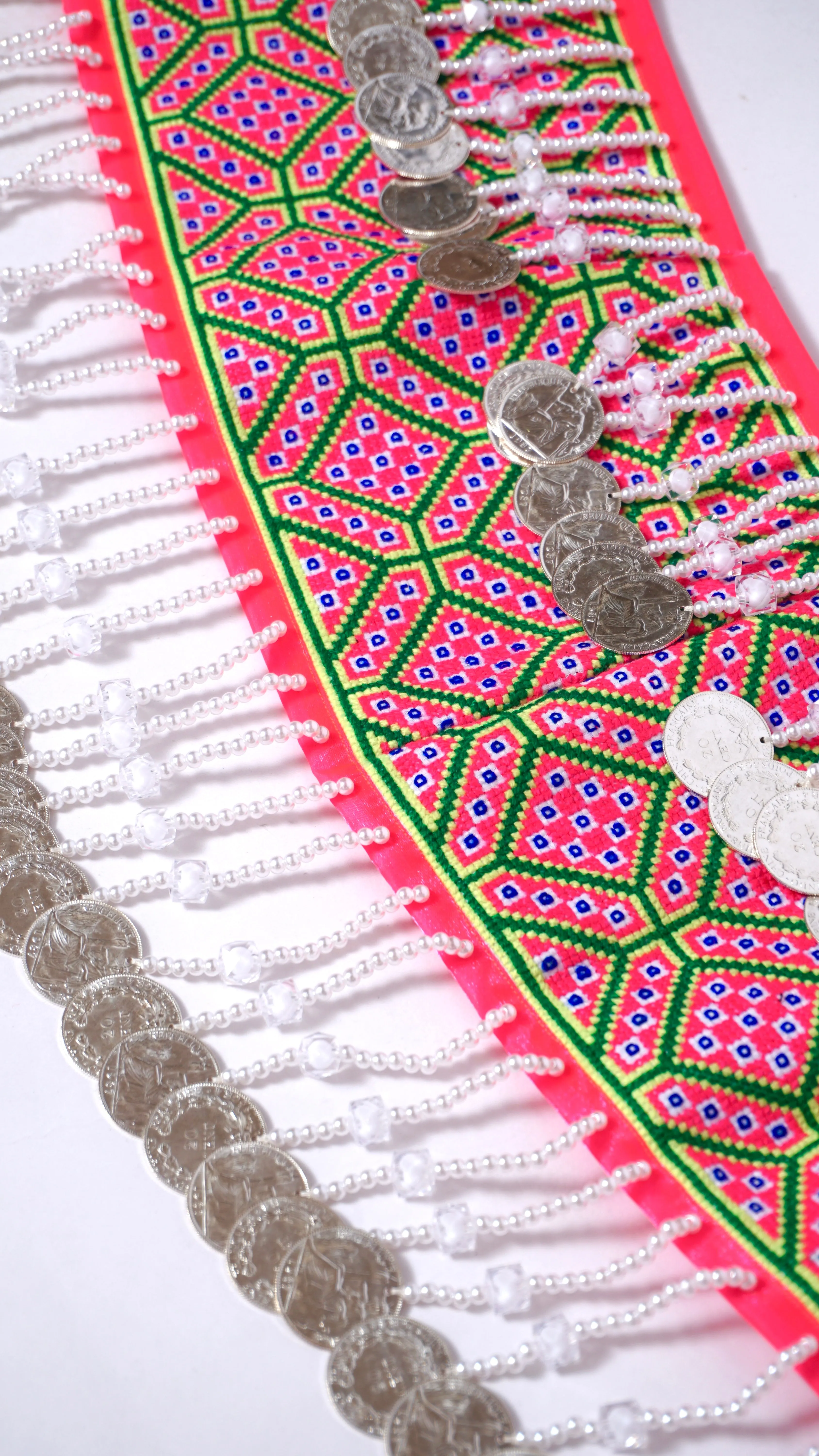 Optimized Title: Handcrafted Hmong Leeg Hlab - Artisan Decorative Wall Hanging with Intricate Patterns