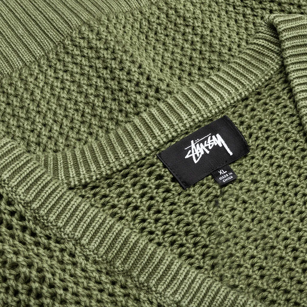 Olive Loose-Fit Gauge Cardigan