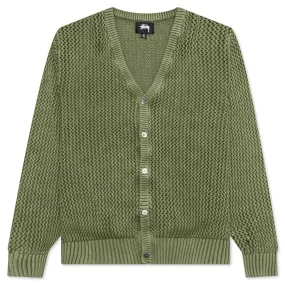 Olive Loose-Fit Gauge Cardigan