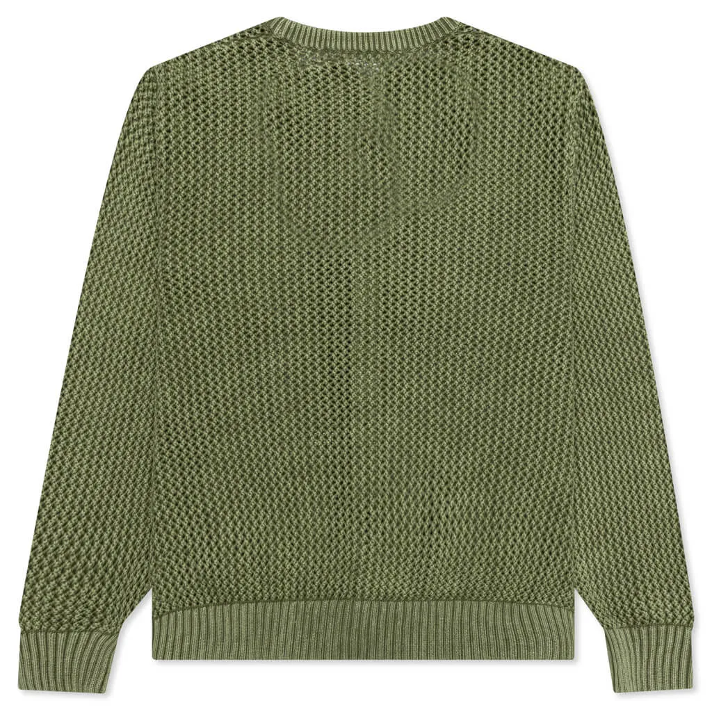 Olive Loose-Fit Gauge Cardigan