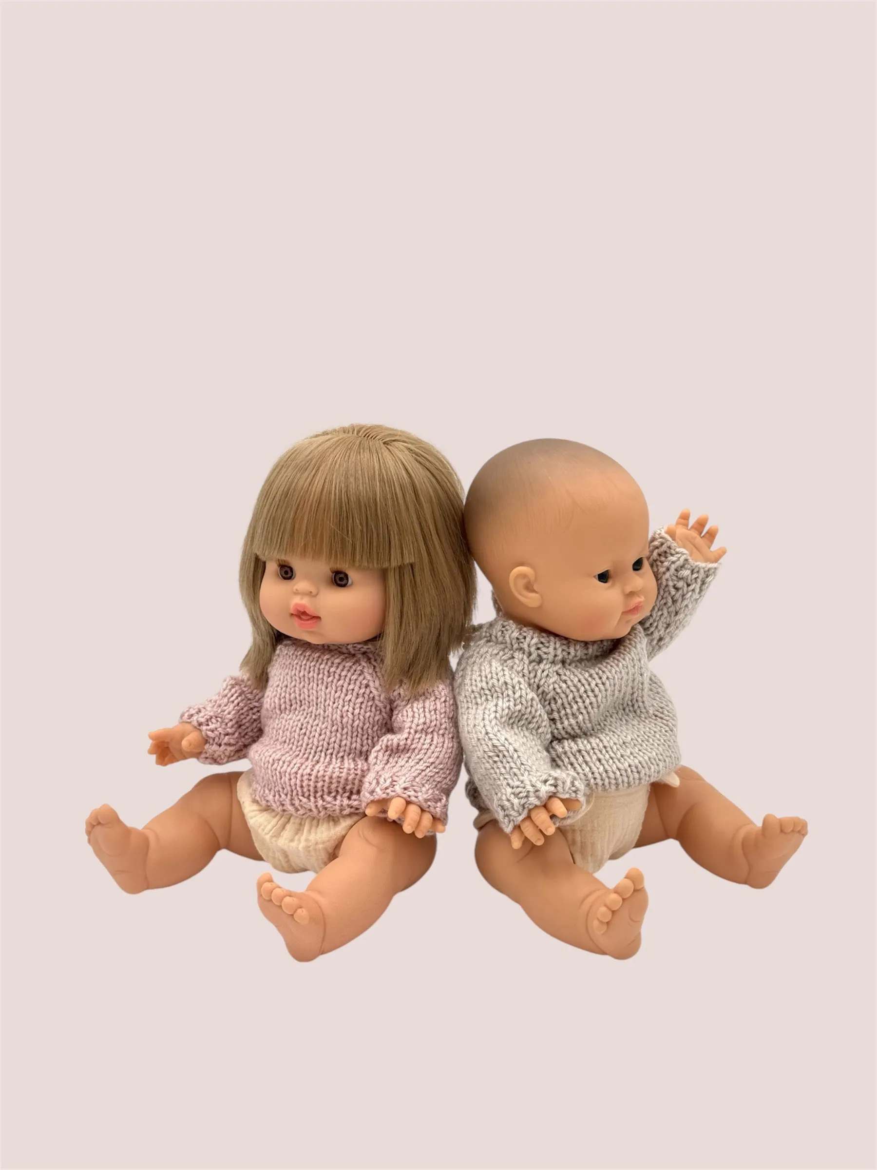 Minikane Doll Clothes | Knitted Pullover - Dusty Pink