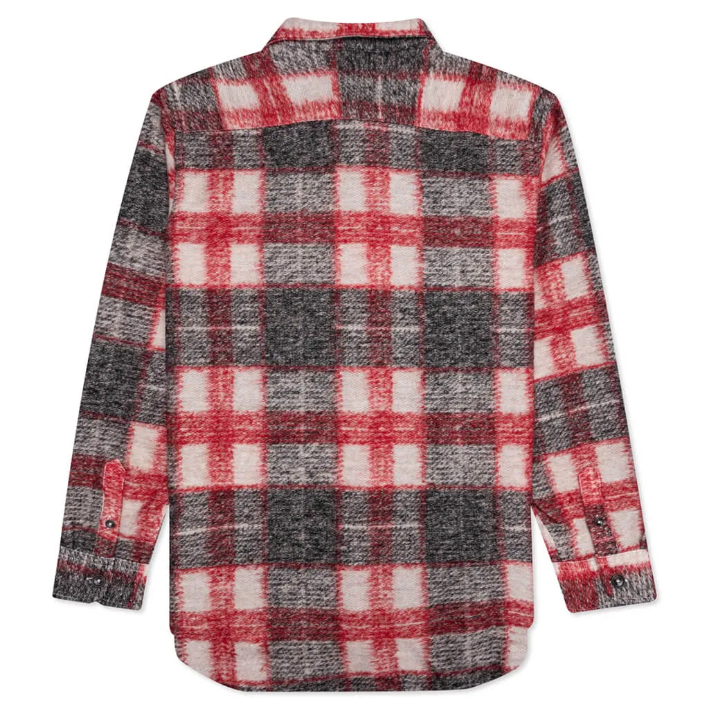 Plaid Knit Shirt - Red
