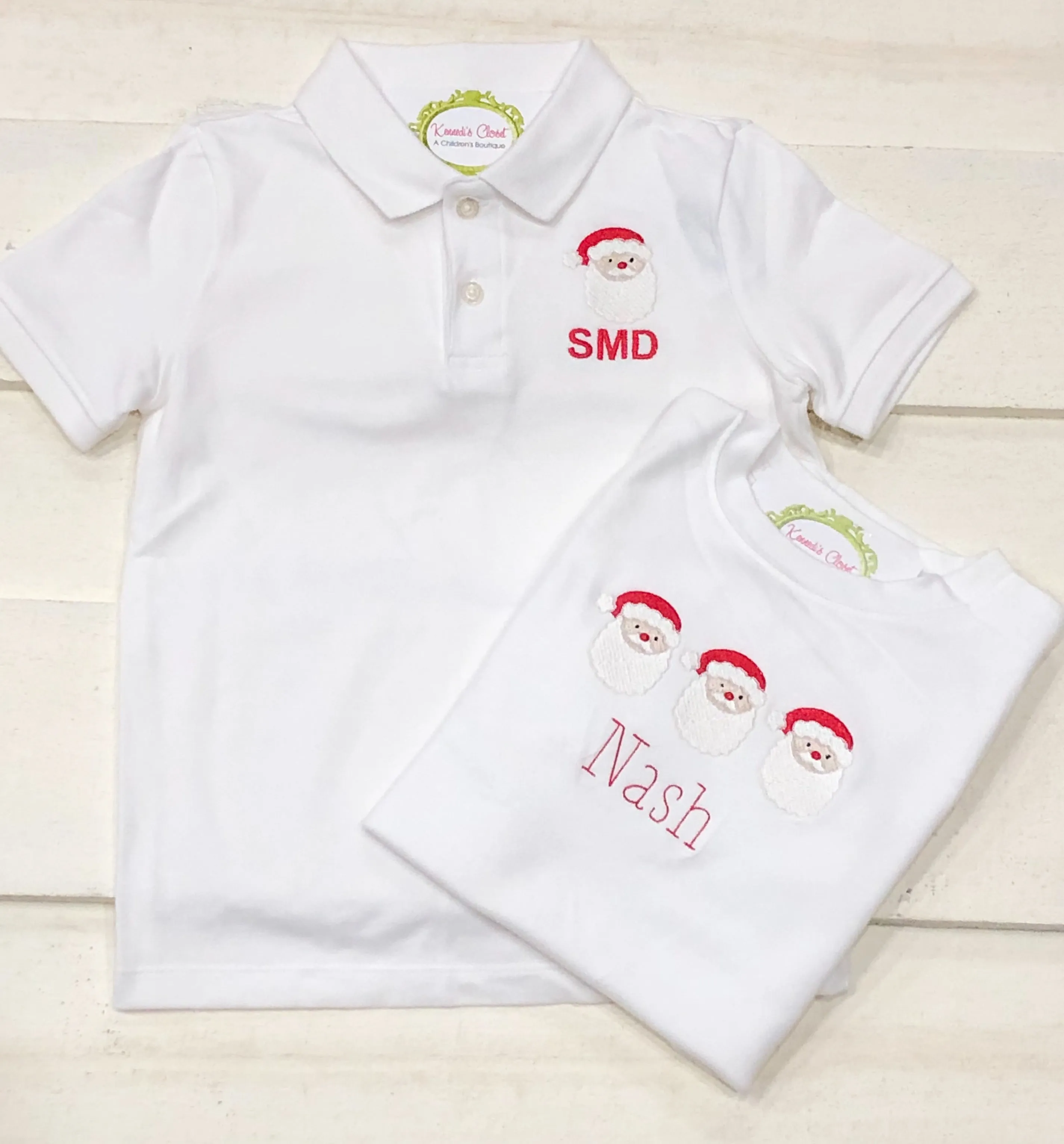 Santa Monogram Polo Trio