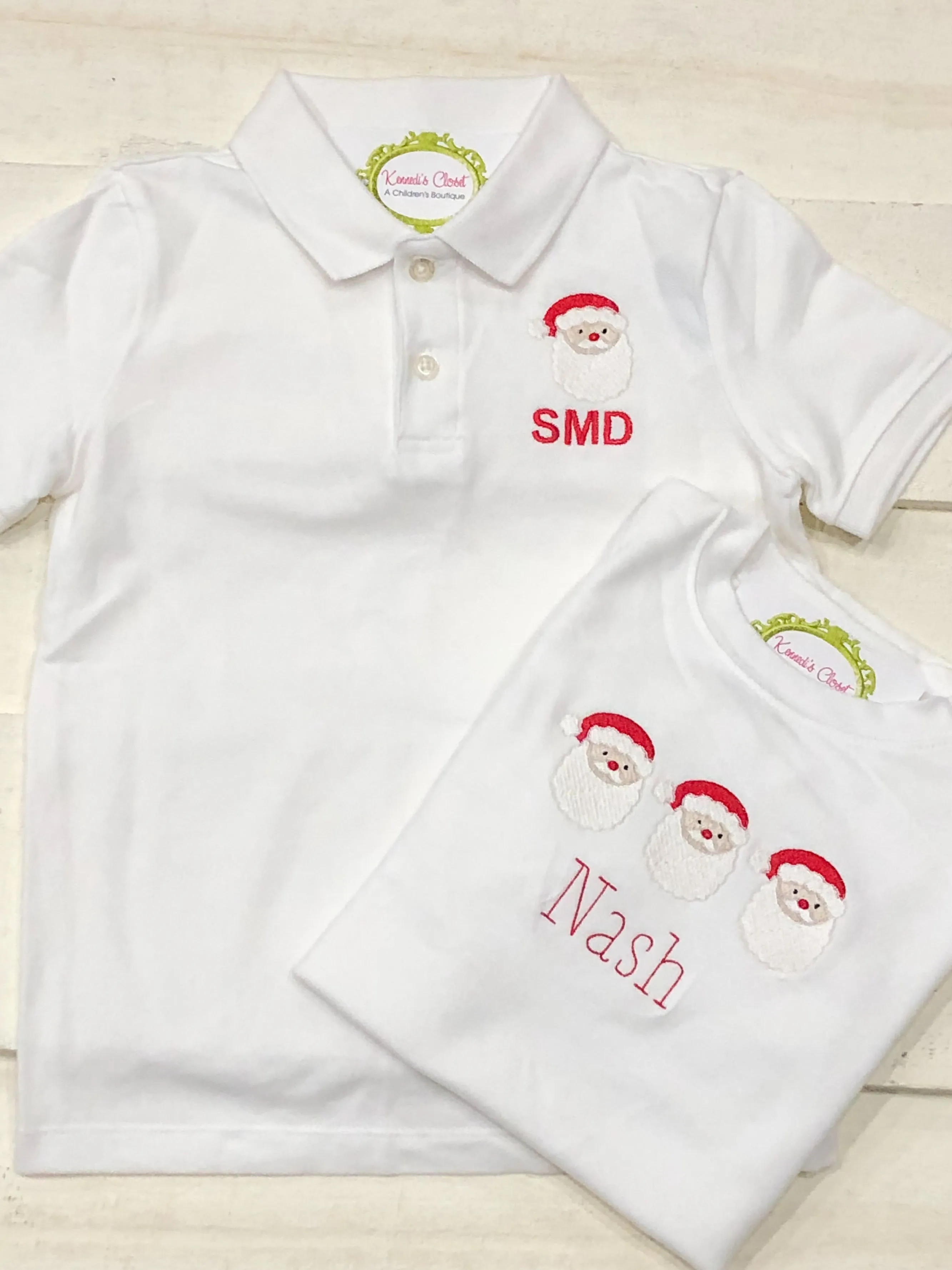 Santa Monogram Polo Trio