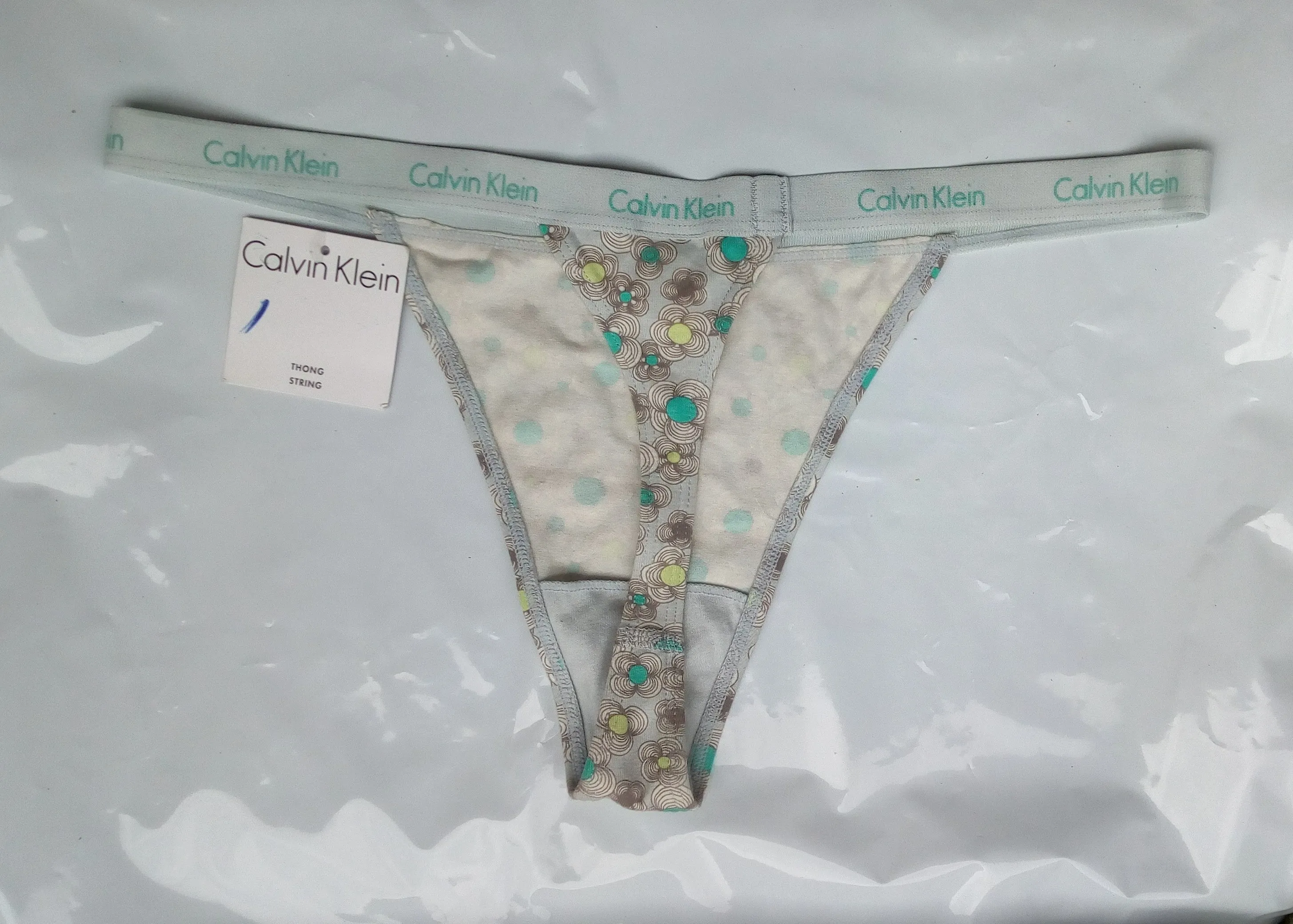 CK Mint Green Sexy Patterned Thong Underpants