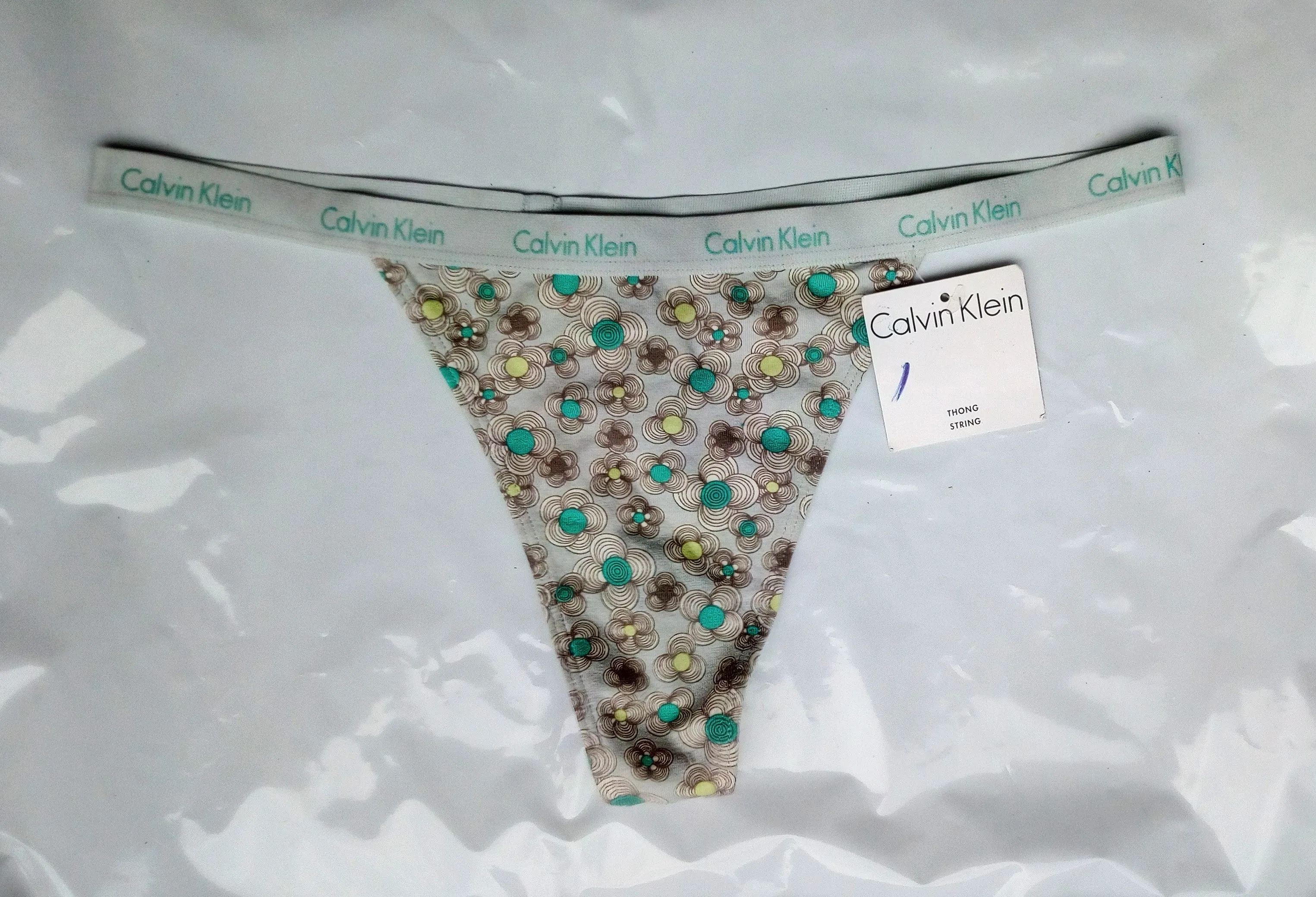 CK Mint Green Sexy Patterned Thong Underpants